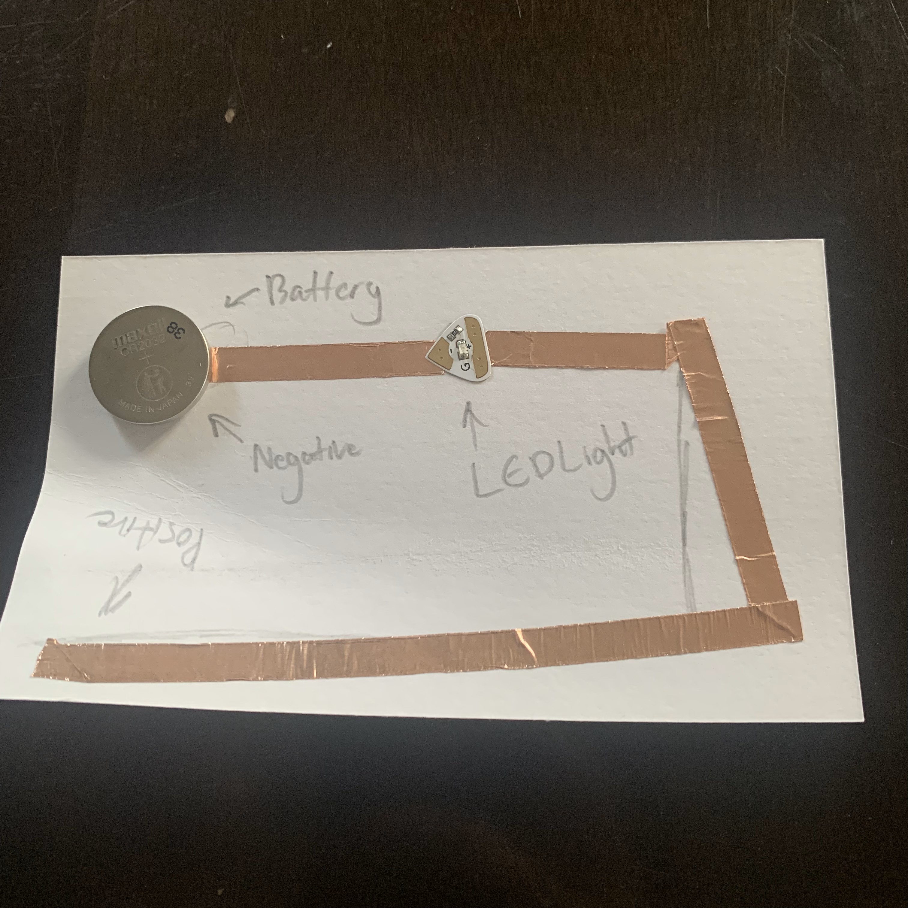 Applied written content to the components of the second Copper Tape circuit.