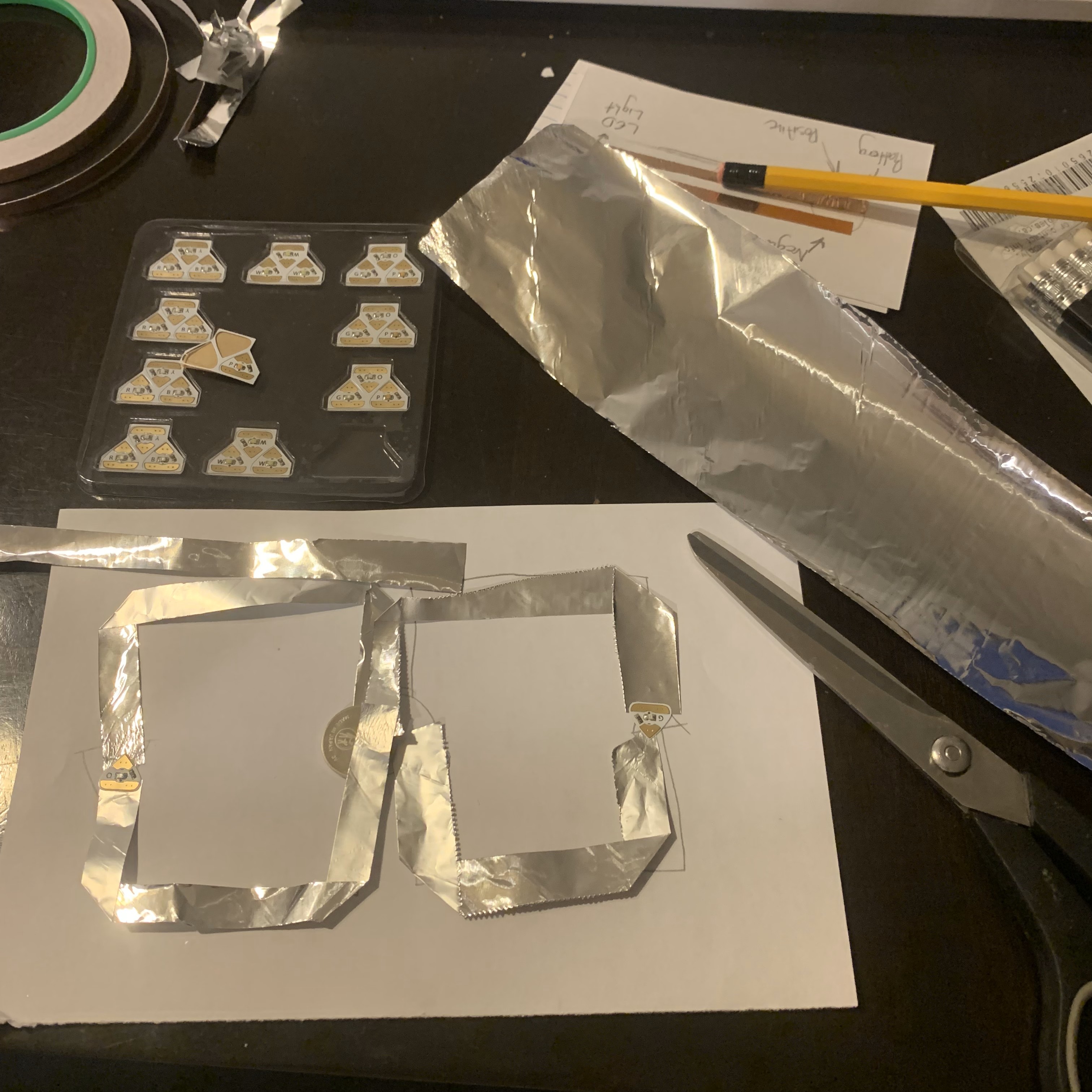 Showcased all materials used to create the Aluminium Foil circuit.