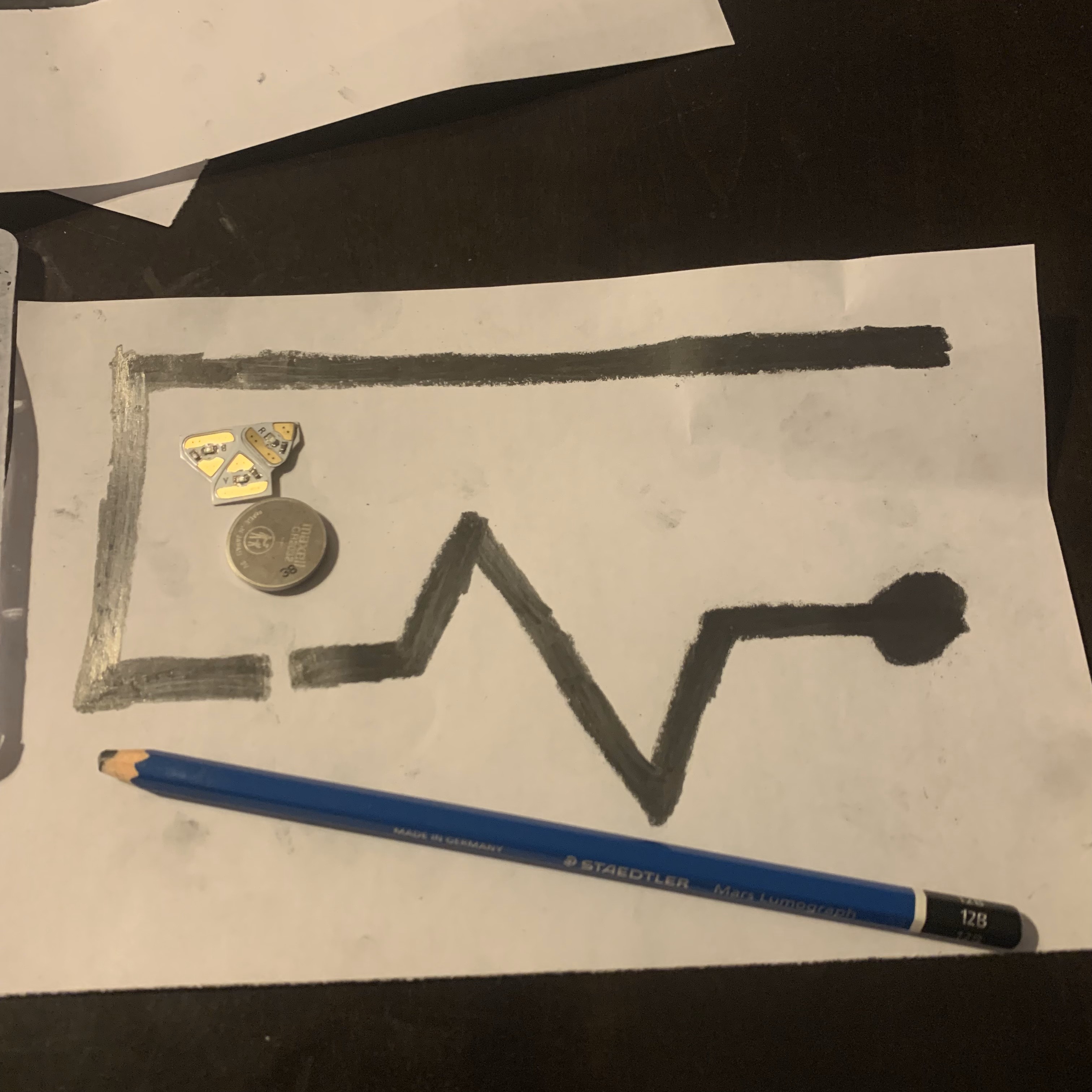 Finished drawing a unique layout for the current to travel via Graphite.