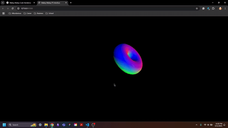 Click will increase the Donut size eventually covering up the middle hole.