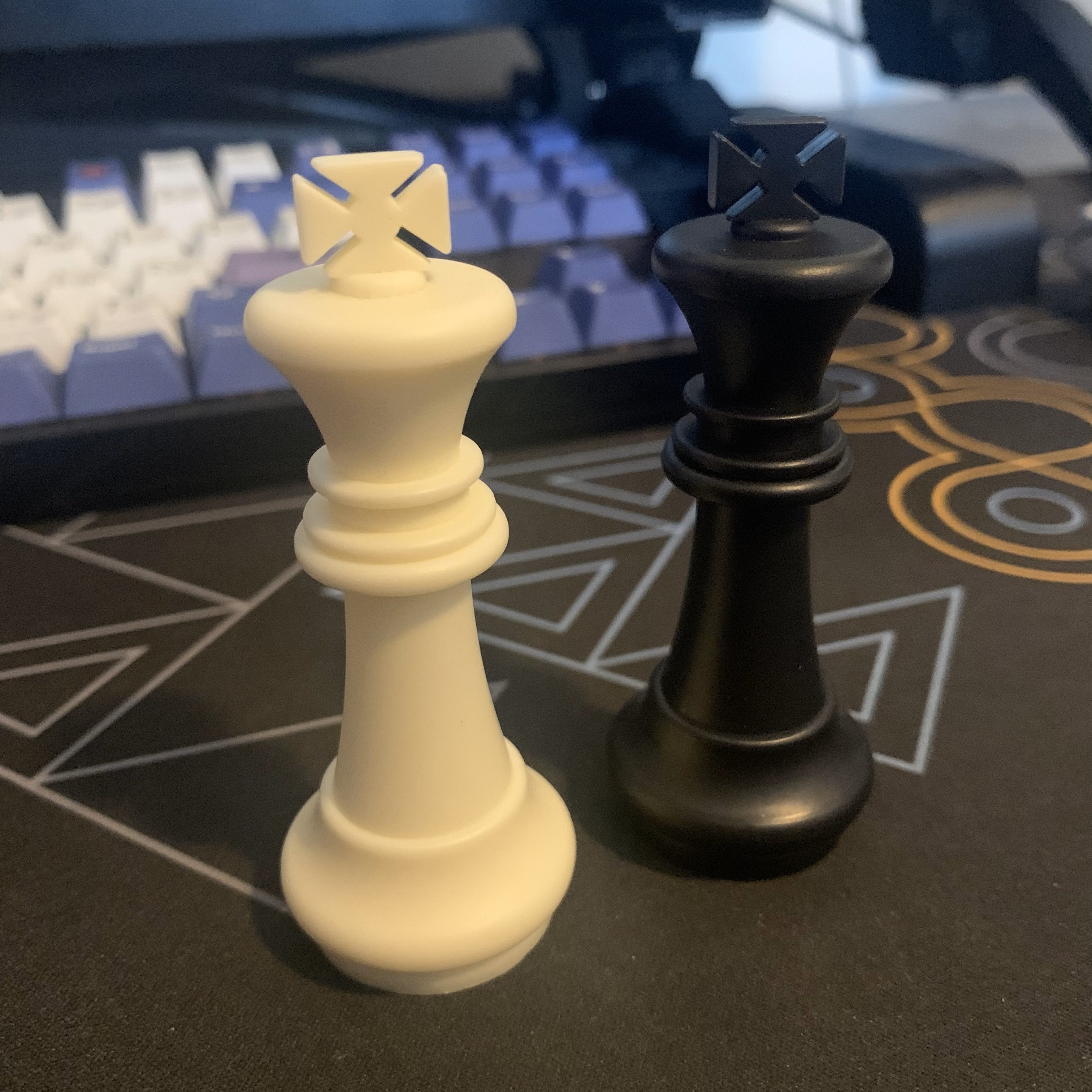Image of the White and Black King's from the game of chess.