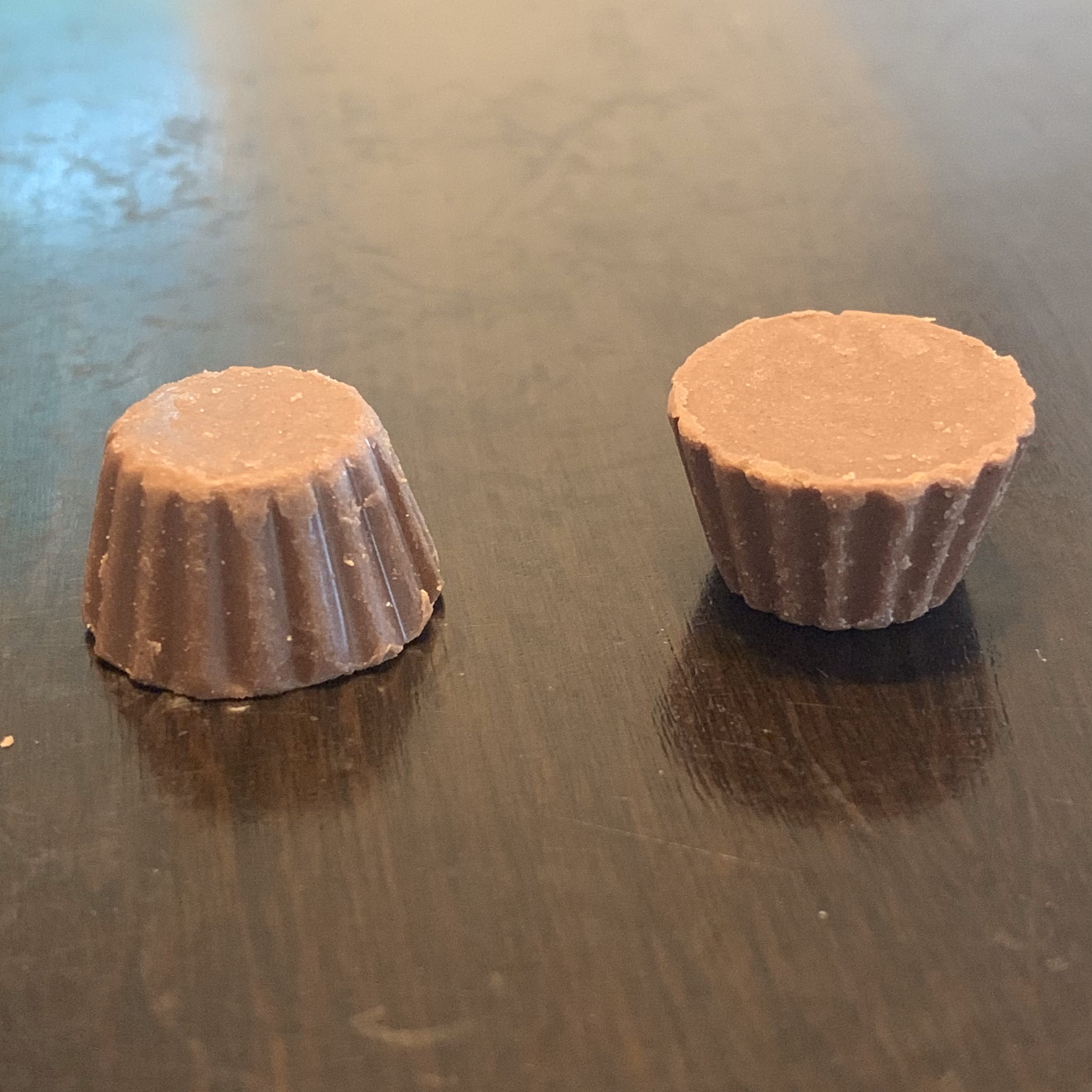 Different views of the Reese' pieces.