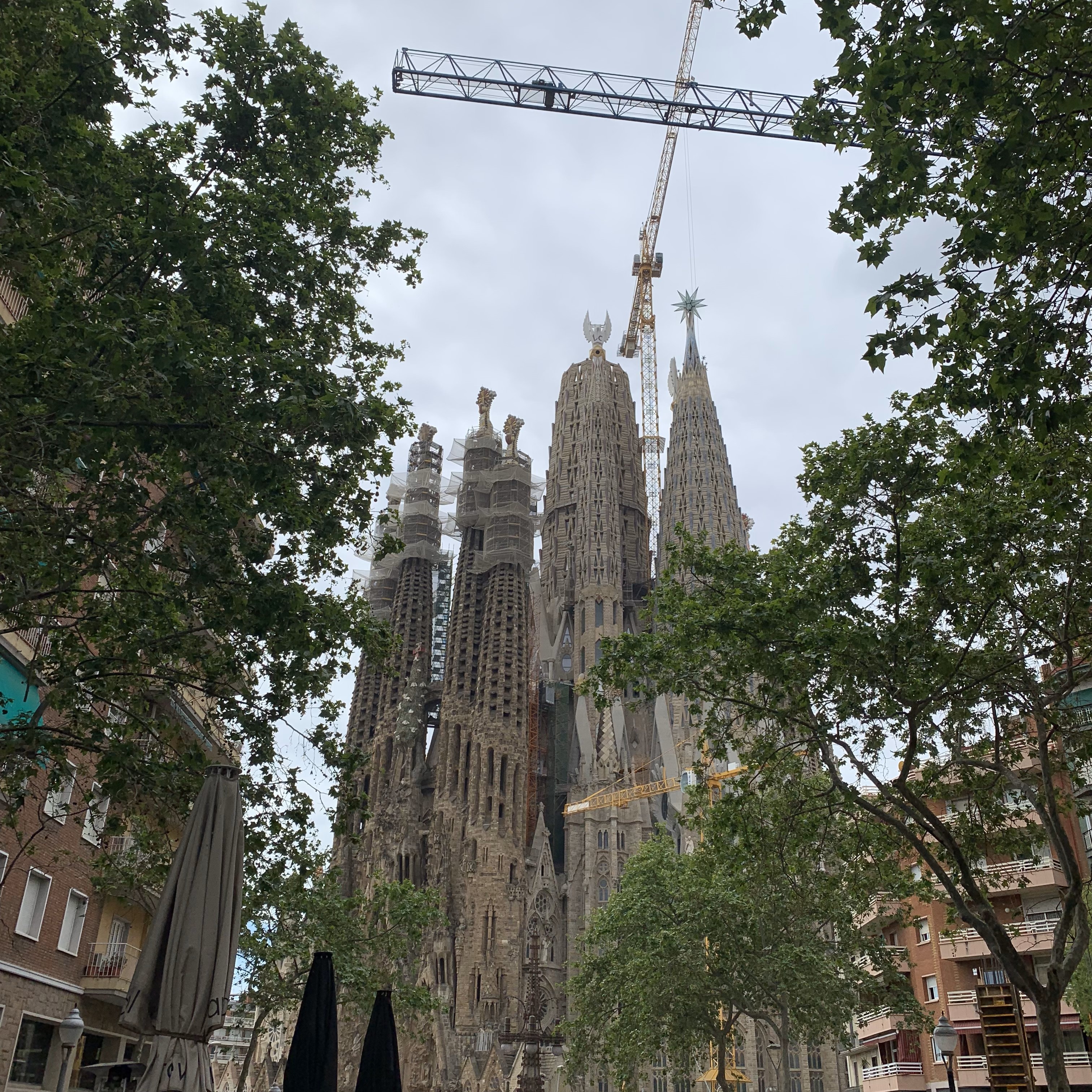 An farther outside view of the building in an alley way market.