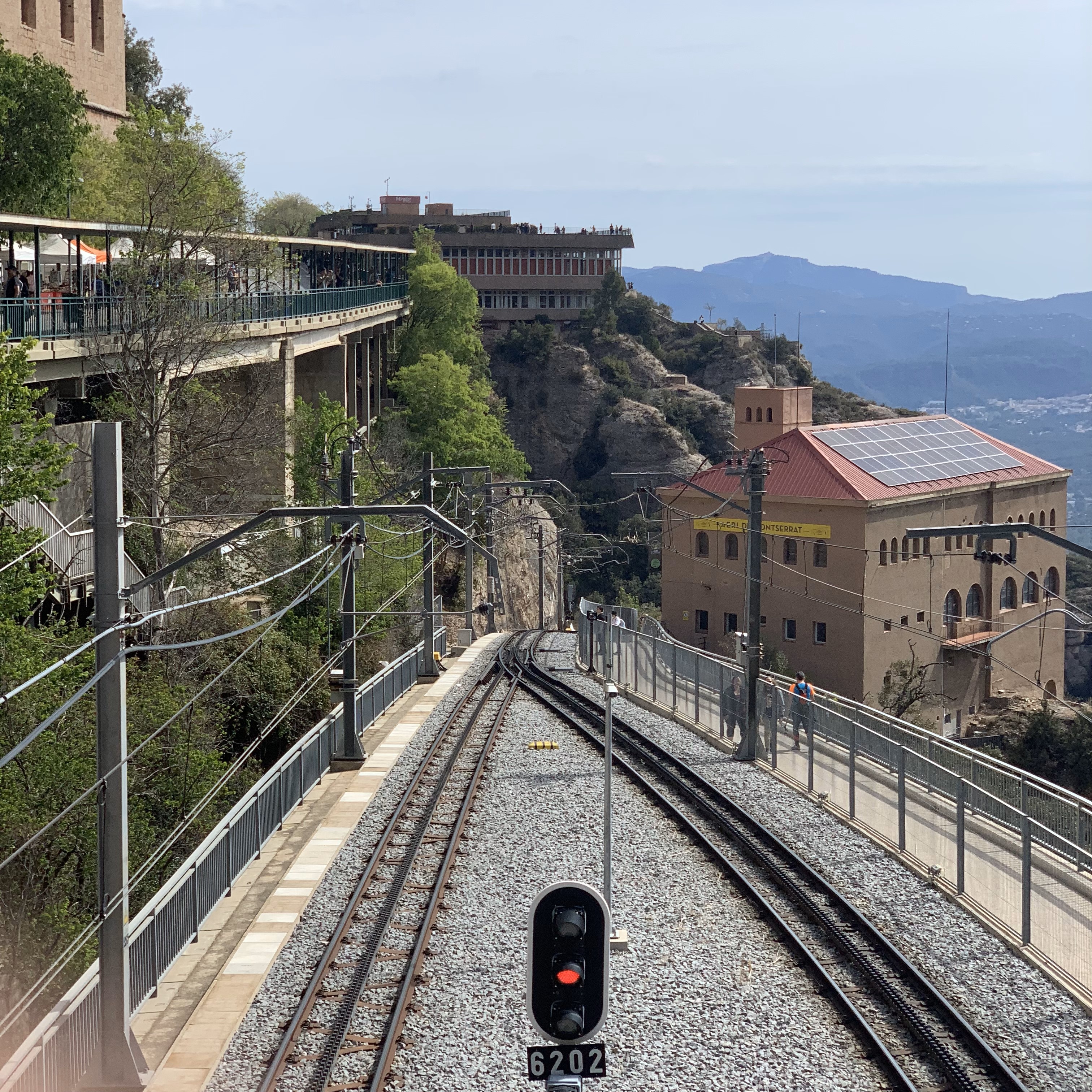 My photo of the railway of the train that passes through the mountains from time-to-time.