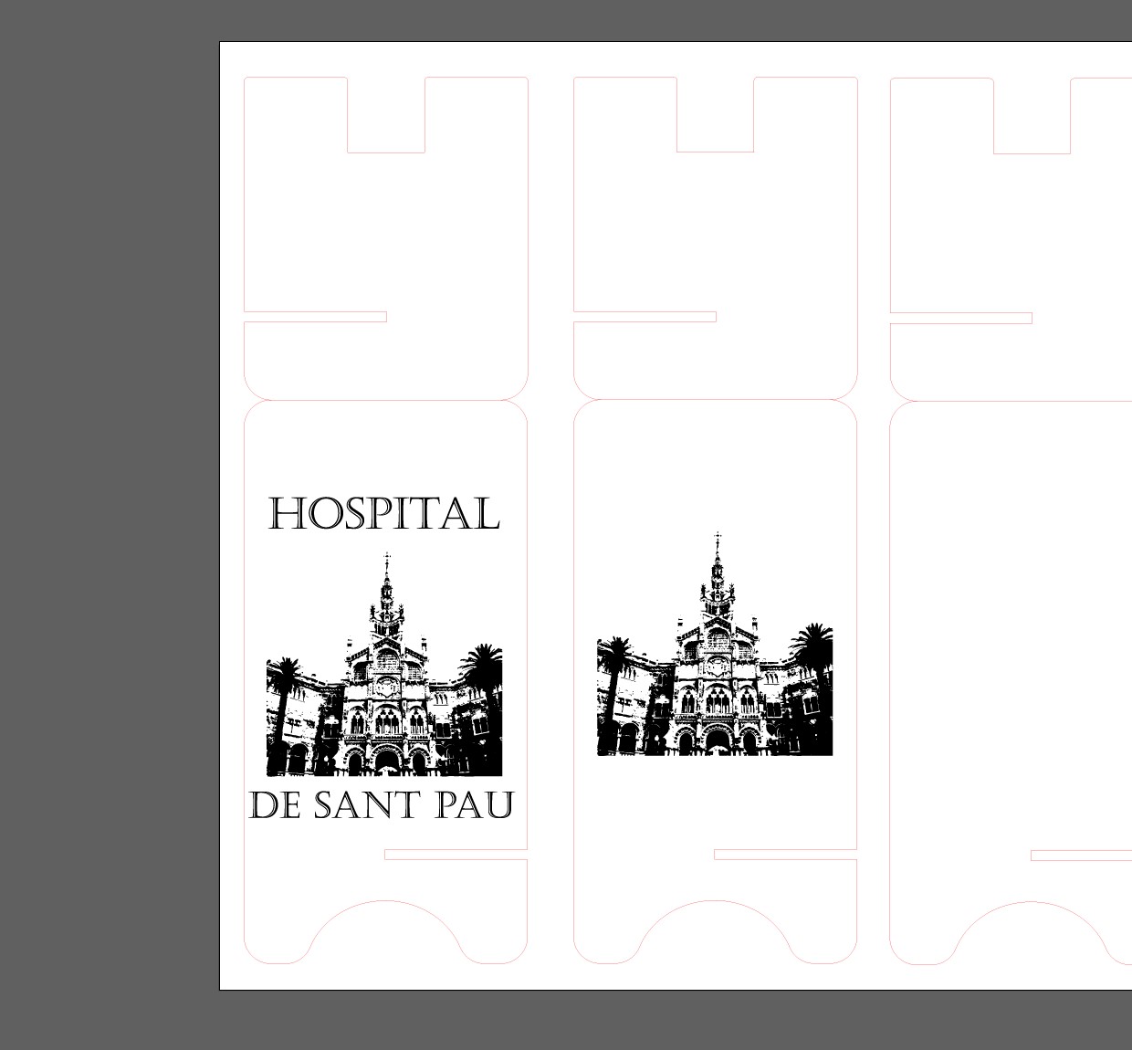 Hospital De Sant Pau implemented into the laser cutting template.