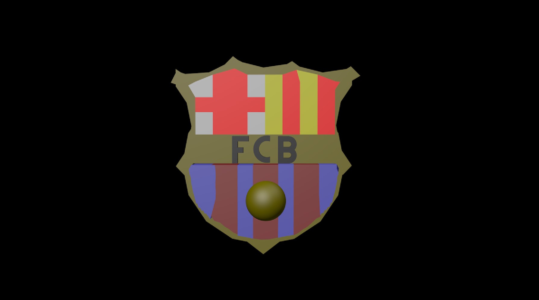 A Screenshot of the Render Preview of my Final Design which displays the Football Club representing the city of Barcelona.