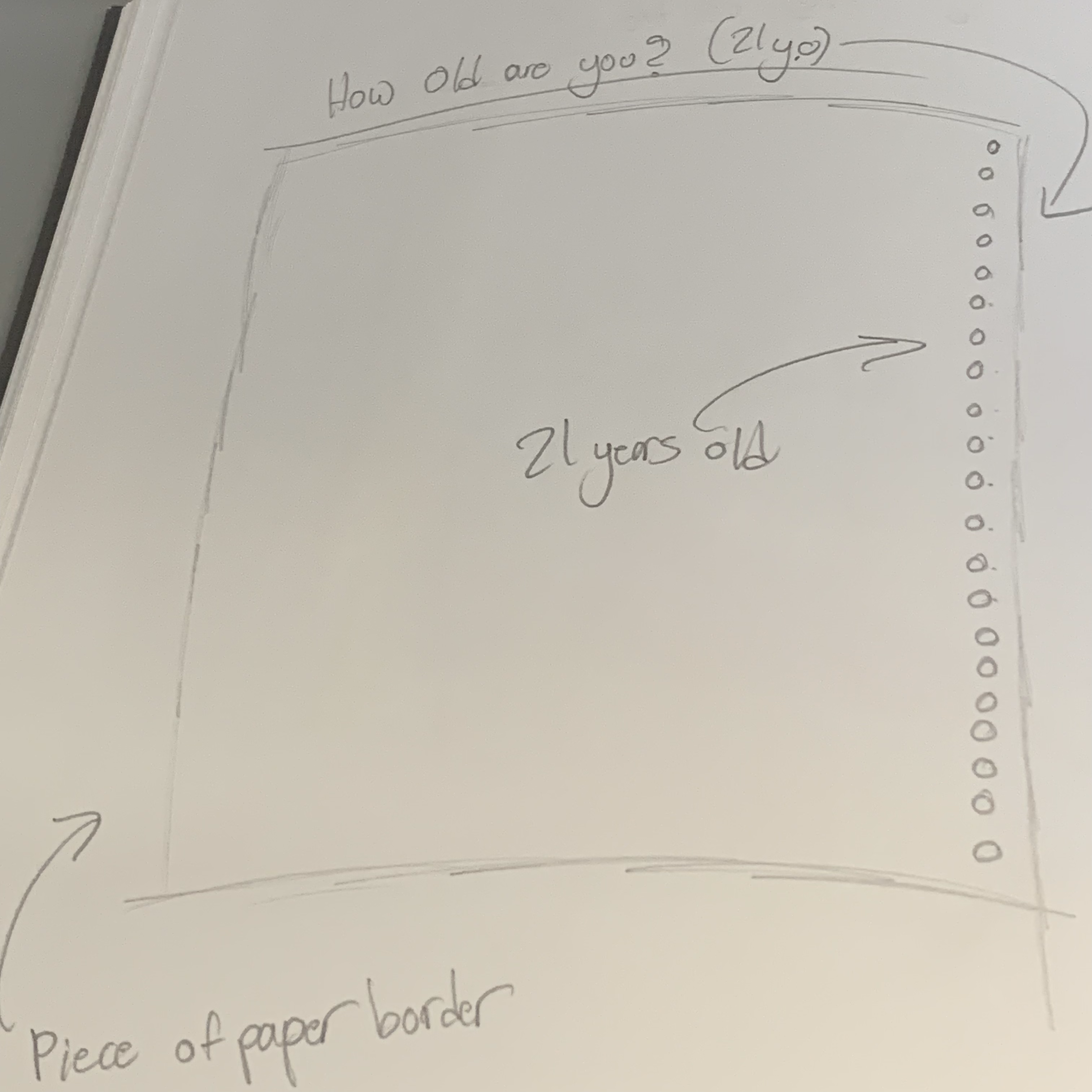 A quick sketch showcasing the age I am currently which is 21 years old.